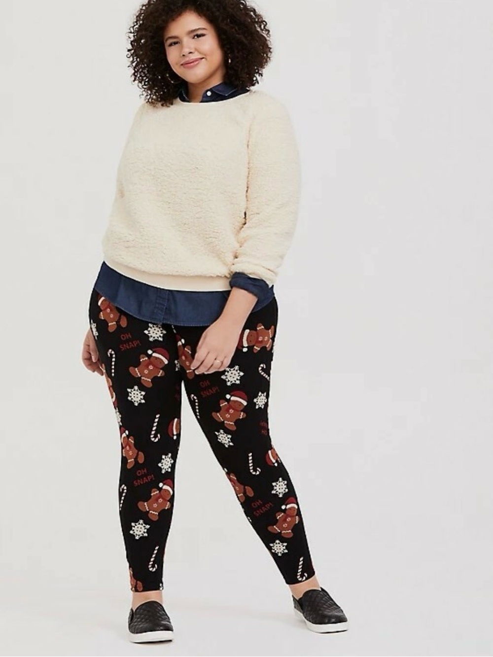 Torrid Gingerbread & Candy Cane Print Holiday Leggings